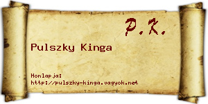 Pulszky Kinga névjegykártya